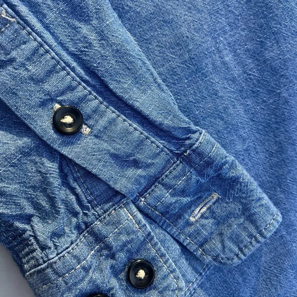Gap kids 1969 Boys Denim tine Long Sleeve Button Shirt Size S